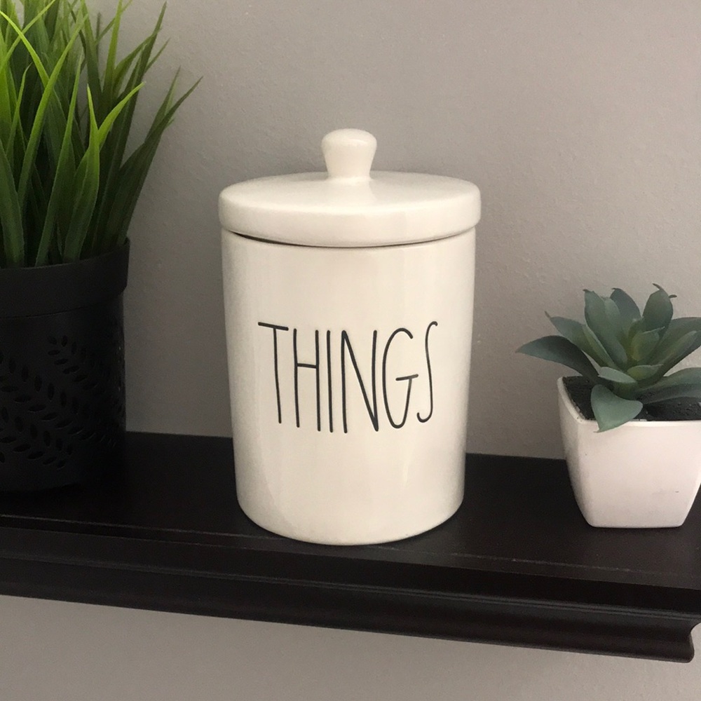 Rae Dunn “things” canister container jar